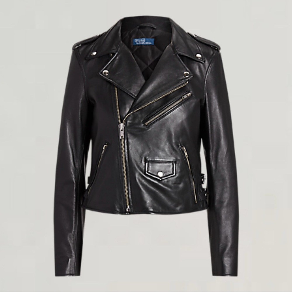 Polo Ralph Lauren Sheepskin Leather Moto Jacket